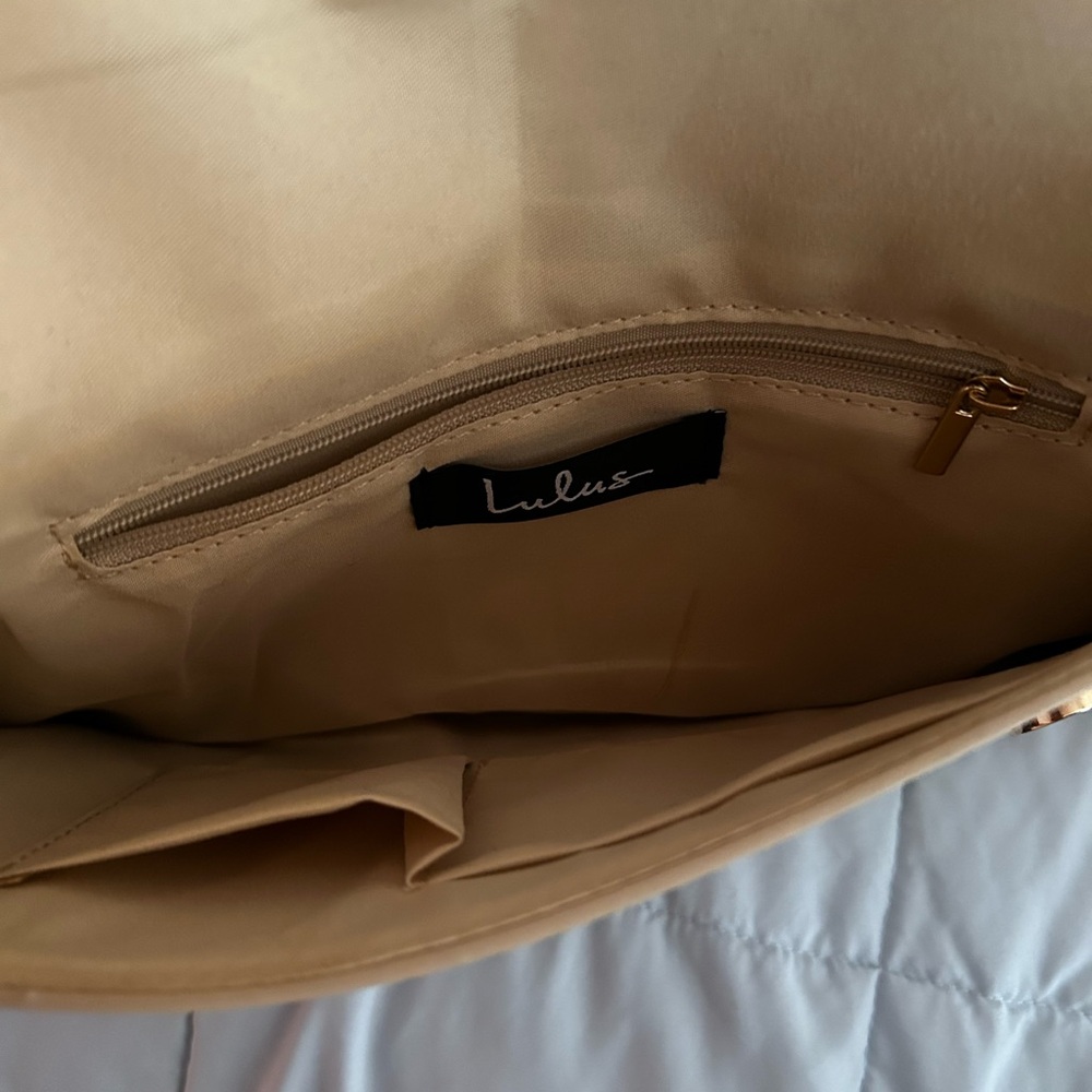 Tan Clutch with Tassel Accents - Picture 4 of 8